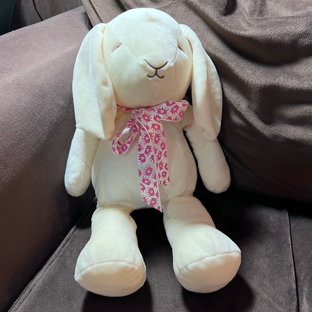 Manhattan Toy company large stuffed bunny rabbit. With ribbon 🎀